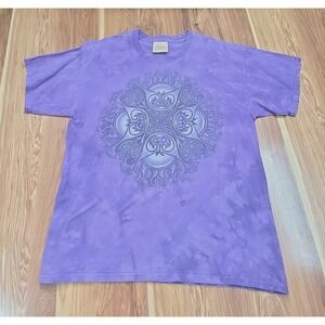 Vintage Y2k The Mountain Purple Acid Wash Shirt Size Large Courtney Davis Symbol